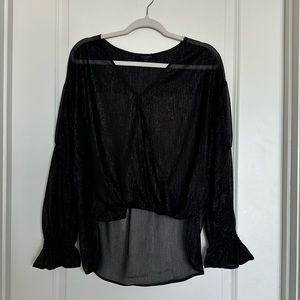 All Saints Sheer Black Blouse